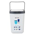 Nayasa Plastic Door Dustbin | Small | 14 Ltrs | Plastic Press-Top | Step-On Push And Pedal Dustbin With Lid | Garbage Bins For Home Office | 28 Cm X 22 Cm X 42 Cm | White