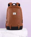 Gear Classic Anti Theft Faux Leather 20 L Laptop Backpack(Tan, Black)
