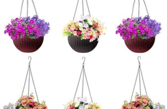 Eightiz Plastic Hanging Pot, Multicolour, Pot Diameter -7.1 Inch, Pot Height -4.8 Inch, Pot Thickness -3 Mm, Chain Length -13 Inch Approx., 6 Pieces