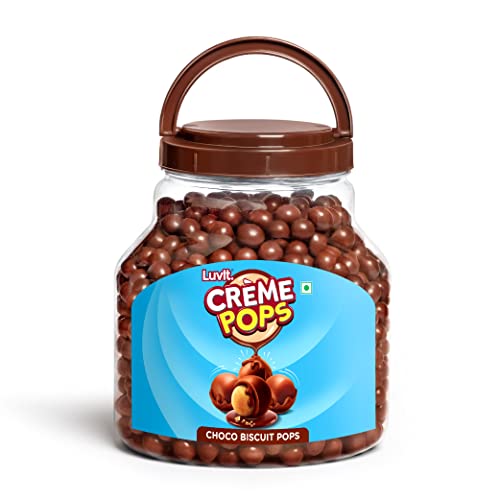 Luvit Creme Pops | Choco & Vanilla Coated Pops With Crunchy Biscuit Centre | Munchies, Baking & Cake Decoration | Pack Of 1-800G