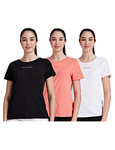 Amazon Brand – Symbol Women’S Regular Work Utility T-Shirt (Pag102A_White & Black2 & Pink S)