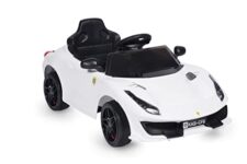 Brunte Matzo Rechargeable Battery-Operated Ride On Car Music Battery Operated Big Car For Kids To Drive 2 To 4 Years Boys Girls (White), Made In India