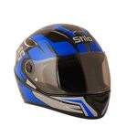 Sage Square Isi Certified Abs Clear Visor, High Standard Safety, Enhanced Design, Extra Comfort, Enhanced Design Proud 45 Full Face Graphic Helmet (X-Large, Black Glossy – Blue)