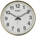 Amazon Brand – Solimo Round Office Wall Clock | Silent Sweep Movement | Plastic And Glass | 12 Inch | Ivory