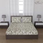 Status Contract Cotton Rich Double Bedsheet With 2 Pillow Covers For Bed Room, Home, Hotel-120 Gsm (Green)