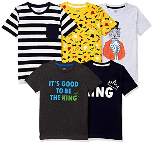 Amazon Brand – Jam & Honey Boy’S Starred Regular Fit T-Shirt (Pack Of 5) (Jhss20Btshp506_Multicolor 9 2 3 Years)