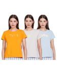 Amazon Brand – Eden & Ivy Cotton Regular Fit T-Shirt (Pack Of 3)