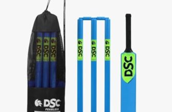 Dsc Phoenix Plastic Cricket Set Size-4 (1 Plastic Bat + 3 Plastic Stumps + 1 Base + 2 Bails + 1 Pvc Ball)