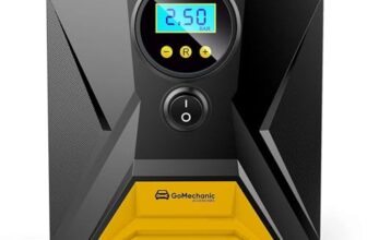 Gomechanic Digital Tyre Inflator For Car – 150 Psi, 12V Dc Portable Air Pump/Compressor With Digital Tyre Pressure Gauge, Suitable For Bikes, Bicycles Or Any Inflatable With Led Light (Gusto T10)