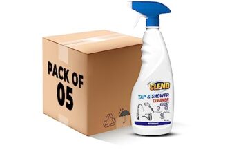 Cleno Tap & Shower Cleaner Spray To Clean Bathroom, Kitchen Tap, Shower, Faucet. Removes Limescale & Hard Water Spot, Soap Scum, Water Stains, Scaling – 450Ml (Ready To Use) (Pack Of 5)