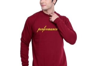 Blue Star Shark Round Neck Performance Sweatshirt For Men | Plain Causal Solid Full-Sleeve Cotton Fleece Sweatshirt For Winter | Stylish Branded Casual Wear For Gym Warm Travel,Maroon, M