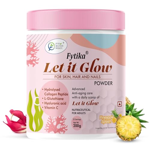 Fytika Healthcare Products Let It Glow Collagen Supplement For Men&Women L- Glutathione,Vitamin C,Sesbania Agati Extract Promotes Healthy Skin,Hairs And Nails(Pineapple Powder,Pack Of 1)