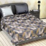 Status Contract Pure Cotton 120 Gsm Reversible Soft Lightweight Printed Double Bed Blanket/Ac Dohar/Skin Friendly Dohar-220X200 Cm (Blue), 120 Tc