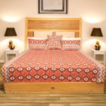 Status Contract -2024 Cotton Rich Double Bedsheet With 2 Pillow Covers For Bed Room, Home, Hotel-120 Gsm (Orange)
