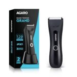 Agaro Grand Men Body Trimmer For Beard, Armpit, Chest, Pubic & Legs, Skin Safe Technology, Self-Sharpening Ceramic Blades, Type C Fast Charging, 120 Min Usage, Waterproof (Ipx7), Cordless, Led Light