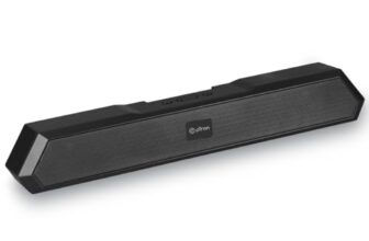 Ptron Fusion Evo V4 16W Bluetooth Soundbar Speaker, Dual Drivers, Up To 19Hrs Playtime, Soundbar For Phone/Tv/Laptop/Tablets, Bt5.2/Aux/Tf Card/Usb Drive Playback & Tws Function (Graphite Black)