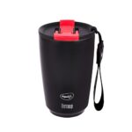 Pigeon Thermocup 400 Ml: Stainless Steel Vacuum Insulated Coffee Cup/Tumbler For Hot And Cold Drinks, Bpa-Free, Leak-Proof, Coffee Mug With Double Lid – Ideal For Car, Home, Office, Travelling|Black