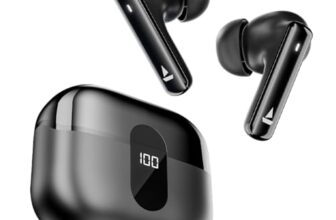 Boat Airdopes 121 Pro Plus, 100Hrs Battery, 4Mics Enx, 50Ms Low Latency, Fast Charge, Led Display, Ipx5, V5.3 Bluetooth Earbuds, Tws Ear Buds Wireless Earphones With Mic (Black)