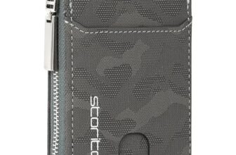 Storite Pu Leather 9 Slot Vertical Credit Debit Card Holder Money Wallet Zipper Coin Purse For Men Women – (11.5 Cm X 8 Cm X 2Cm -Camouflage Grey)