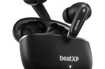 Beatxp Wave Xpods Bluetooth True Wireless Ear Buds With 50H Playtime, Quad Mic Enc Tech, 40Ms Low Latency Mode For Gaming, Type C Earphone With 11Mm Drivers, Ipx5, Bt V5.3, Touch Control (Black)