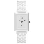 Mvmt Sig Square Ceramic Analog White Dial Women’S Watch-28000205-D