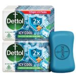 Dettol Icy Cool Bathing Soap Bar With Menthol- 125G Each, Pack Of 6