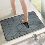 Status Contract Memory Foam Bath Mat Rug, Ultra Soft And Non-Slip Bathroom Rugs, Water Absorbent And Machine Washable Bath Rug For Bathroom, Shower, And Tub, 16″ X 24″ (Grey), Rectangular