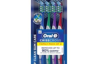 Oral B Criss Cross Gum Care Manual Toothbrush, Family Pack Of 4 Toothbrushes, Soft, For Adults