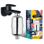 Purifit Shower And Tap Filter For Hard Water | Water Softener For Bathroom | Hard Water Filter | Reduce Hair Fall | Silver Finish