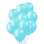 Amfin® (Pack Of 25) 10 Inch Metallic Balloons Blue For Birthday Decoration, Decoration For Weddings, Engagement, Anniversary – Aqua Blue