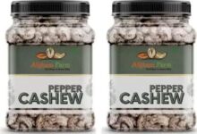 Afgani Farm Roasted Black Pepper Cashews | 1Kg | Dry Fruits, Kaju, Cashew Cashews(1000 G)