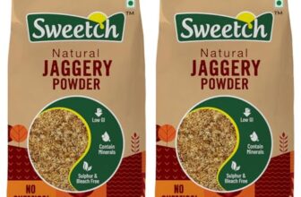 Sweetch Natural Cane Jaggery Powder 1Kg | Natural Sweetener | Refined Sugar Alternative Contain Minerals, No Chemical, Sulphur & Bleach Free | Gur, Gud Powder For Baking & Cooking (Pack Of 2)