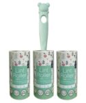 Perpetual Sticky Lint Remover Roller For Clothes, Pet Hair Remover, 1 Handle With 3 Refills, 120 Total Sheets, Reusable Lint Roller Set For Clothes, Furniture, Cars, Carpet, Dust, Dirt,Fur