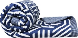 Vas Collections Floral Double Comforter For Heavy Winter(Cotton, Blue White)
