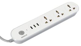 Havells Usb Star – 1.5Mtr, 3 Usb, 3+1, 3Pin, 240 Volts-6A Extension Board Blue-White