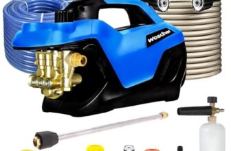 Woscher 969 High Pressure Washer 100% Copper Motor 240 Bars, 2400 Watts,10L/ Min Water Flow Rate, 8 Metres Outlet Hose, Portable For Car, Bike And Washer Pump For Home Use Cleaning|18 Months Warranty