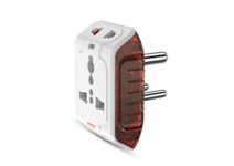Goldmedal Spice 3-Pin 240V Universal Travel Adaptor With Led Indicator (White) – Pack Of 1, Compatible With Worldwide Plugs