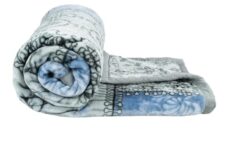 Homekart Super Soft Cloudy Printed Double Bed Blanket For Heavy Winter, Single Ply Mink Blanket King Size With 220 X 230 Cm Ââ€Â“ 3.5 Kg (Grey & Blue, Pack Of 1)| Tc – 400