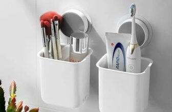 Perpetual Plastic Wall Mounted Self Adhesive Toothbrush Holder/Toothbrush Holders For Bathroom/Toothbrush Holders/Brush Holder, Toothpaste, Shaver, Razor & Make Up Brush (2Pcs)