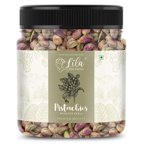 Lila Dry Fruits Pista 500 Gms | Premium Raw Mota Pista | Unflavoured Pistachios Without Shell | High In Protein & Dietary Fiber | Ideal For Cooking, Baking, Breakfast, Snacking | Perfect For Gifting