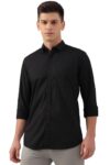 Peter England Men’S Slim Fit Shirt (Pcsfsslpi45465_Black