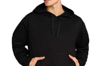 Alan Jones Clothing Men’S Cotton Blend Hooded Neck Loose Oversize Hoodie (Black_L)