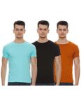 Chromozome Men Regular Fit Tee Os 10 (Pack Of 3) S Black-Maroon-Blue