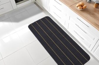 Status Contract Polypropylene Striped Anti Skid Runner For Living Area | Rug For Bedroom |Rug For Dining Table Rug For Floor With Anti Slip Backing(Dark Grey, 45X120 Cm)