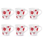 Larah By Borosil Novelty Series Leela Opalware Mug, Set Of 6 Tea/Coffee Mugs, 160 Ml Each, Microwave & Dishwasher Safe, Bone-Ash Free, Crockery Set Ideal For Daily Use & Gifting, White