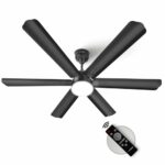 Longway Luminair 1200 Mm Bldc Ceiling Fan With Remote Control & Led Light|Bee 5 Star Rated Energy Efficient|Ultra High Speed 6 Blade Anti-Dust Decorative|5 Years Warranty (Smoked Brown, Pack Of 1)