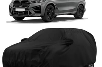 Sulfar 100% Water Resistant Car Body Cover Compatible With Mirror For Bmw X6M (Triple Stitched, Full Bottom Elastic, Black)