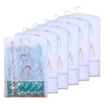 Kuber Industries Hanging Saree Cover | Non-Woven Brush Painting Pattern Saree Cover | Saree Covers For Home | Saree Cover With Small Transparent View | Pack Of 6 | Golden