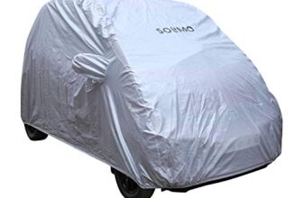 Amazon Brand – Solimo Basic Car Cover For Taigun (2021) | Uv & Dust Protection, Durable, Moderate Water-Resistant, Reinforced Stitching And Lightweight | Included Carry Bag (Grey)