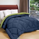 Status Contract Reversible Solid Comforter Double Bed Blanket For Winter//Double/Gsm- 220/Size -220 X 215 Cm(Dark Blue-Green)